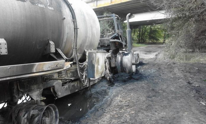 спалений трактор МХП